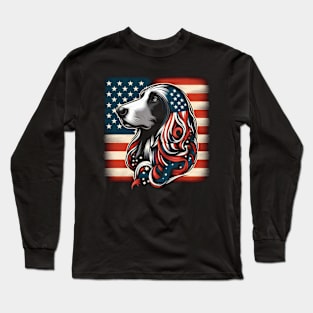 Afghan Hound FLAG USA Funny Dog Lover Long Sleeve T-Shirt